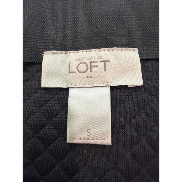 LOFT Black Diamond Quilted Textured Mini Pencil Skirt Pull On Size S EUC - Picture 4 of 5